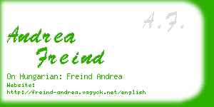 andrea freind business card